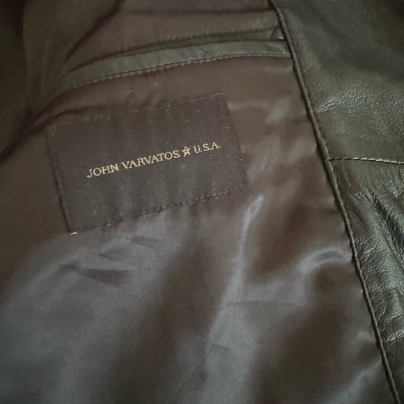 John Varvatos leather and wool baseball jacket - Picture 7 of 7